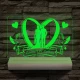 Esküvő személyre szabott fatalppal 7 színű 3D led lámpa