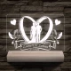 Esküvő személyre szabott fatalppal 7 színű 3D led lámpa