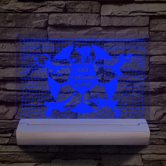 A legjobb kapus személyre szabott 20 cm fa talppal 7 színű 3D led lámpa