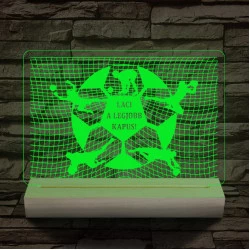 A legjobb kapus személyre szabott 20 cm fa talppal 7 színű 3D led lámpa