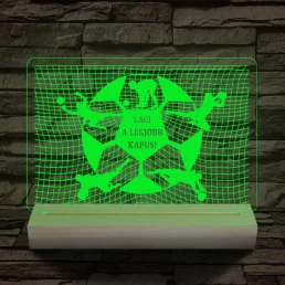 A legjobb kapus személyre szabott 20 cm fa talppal 7 színű 3D led lámpa