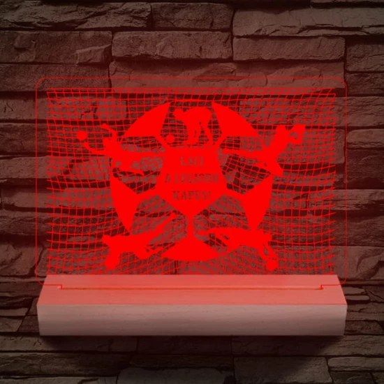 A legjobb kapus személyre szabott 20 cm fa talppal 7 színű 3D led lámpa