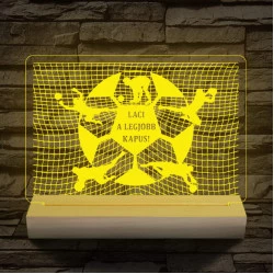 A legjobb kapus személyre szabott 20 cm fa talppal 7 színű 3D led lámpa