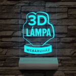 Céges logó gravírozása fatalppal 7 színű 3D led lámpa