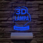 Céges logó gravírozása fatalppal 7 színű 3D led lámpa
