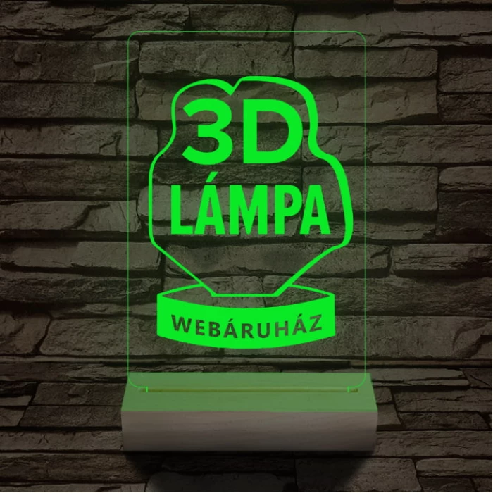 Céges logó gravírozása fatalppal 7 színű 3D led lámpa