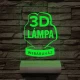 Egyedi logó gravírozása fatalppal 7 színű 3D led lámpa