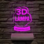 Céges logó gravírozása fatalppal 7 színű 3D led lámpa