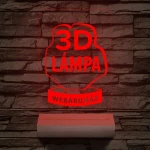Céges logó gravírozása fatalppal 7 színű 3D led lámpa