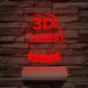 Egyedi logó gravírozása fatalppal 7 színű 3D led lámpa