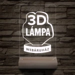 Céges logó gravírozása fatalppal 7 színű 3D led lámpa