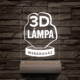 Céges logó gravírozása fatalppal 7 színű 3D led lámpa