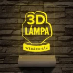 Céges logó gravírozása fatalppal 7 színű 3D led lámpa