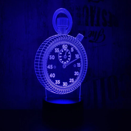 Óra 7 színű 3D led lámpa