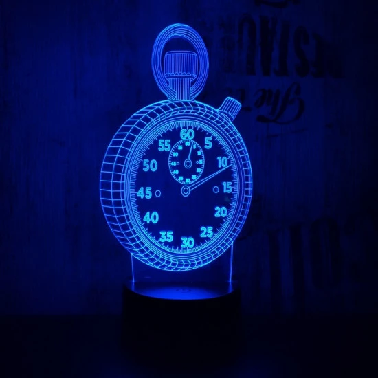 Óra 7 színű 3D led lámpa