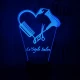 Fodrász szív 7 színű 3D led lámpa