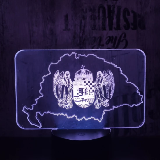 Nagy Magyarország  7 színű 3D led lámpa