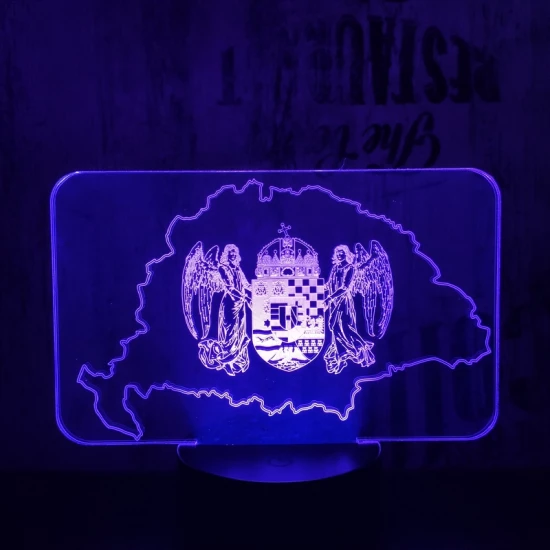 Nagy Magyarország  7 színű 3D led lámpa