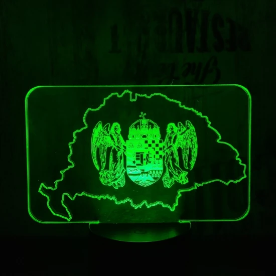 Nagy Magyarország  7 színű 3D led lámpa