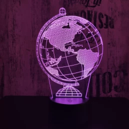 Földgömb 3D led lámpa
