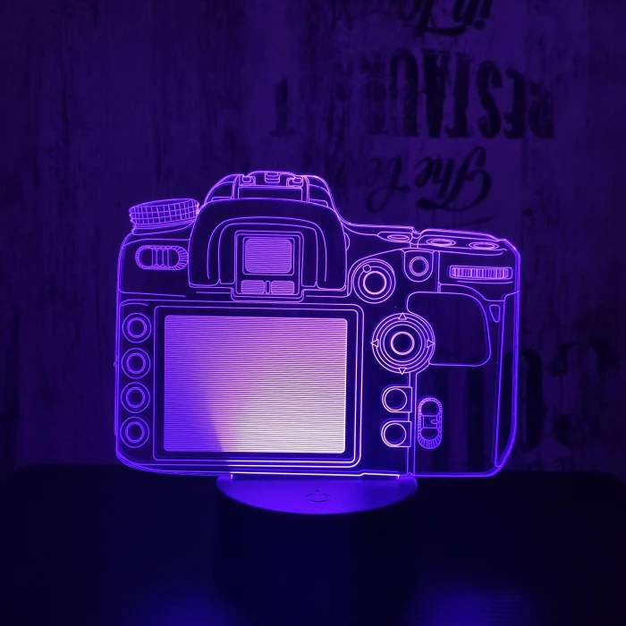 Fényképezőgép 7 színű 3D led lámpa