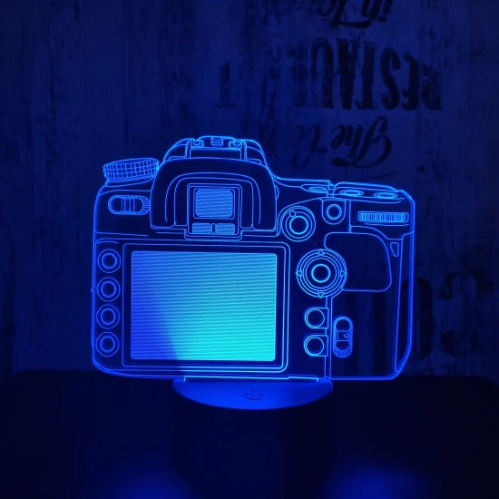 Fényképezőgép 7 színű 3D led lámpa