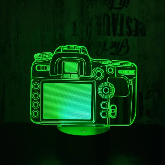 Fényképezőgép 7 színű 3D led lámpa