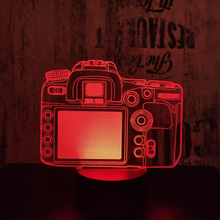 Fényképezőgép 7 színű 3D led lámpa