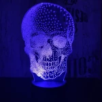 Koponya 2   7 színű 3D led lámpa