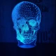 Koponya 2   7 színű 3D led lámpa