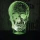 Koponya 2   7 színű 3D led lámpa