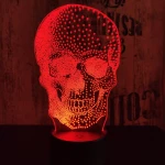 Koponya 2   7 színű 3D led lámpa