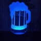 Korsó sör 7 színű 3D led lámpa