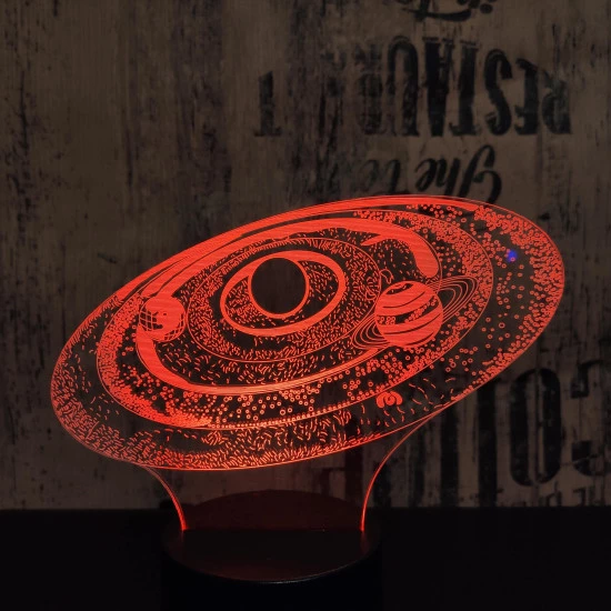 Bolygók 2 7 színű 3D led lámpa