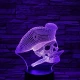 Kalózfej 7 színű 3D led lámpa