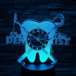 Fogorvos óra 7 színű 3D led lámpa