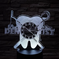 Fogorvos óra 7 színű 3D led lámpa