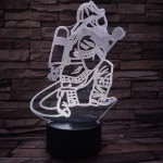 Tűzoltó  7 színű 3D led lámpa
