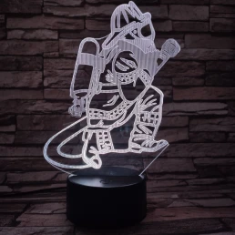 Tűzoltó  7 színű 3D led lámpa
