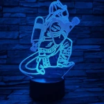 Tűzoltó  7 színű 3D led lámpa