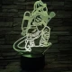 Tűzoltó  7 színű 3D led lámpa