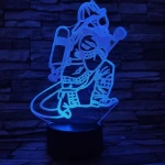 Tűzoltó  7 színű 3D led lámpa
