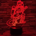 Tűzoltó  7 színű 3D led lámpa