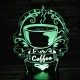 Kávé illat 7 színű 3D led lámpa