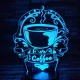 Kávé illat 7 színű 3D led lámpa