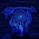 Indián amulett 7 színű 3D led lámpa