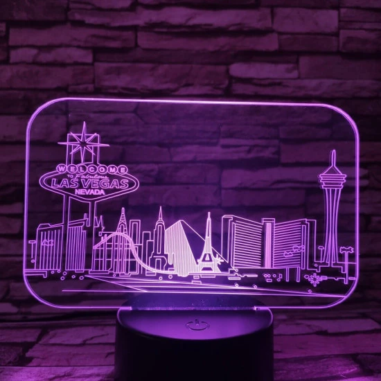 Las Vegas 7 színű 3D led lámpa