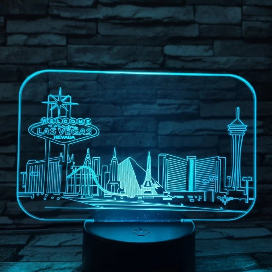 Las Vegas 7 színű 3D led lámpa
