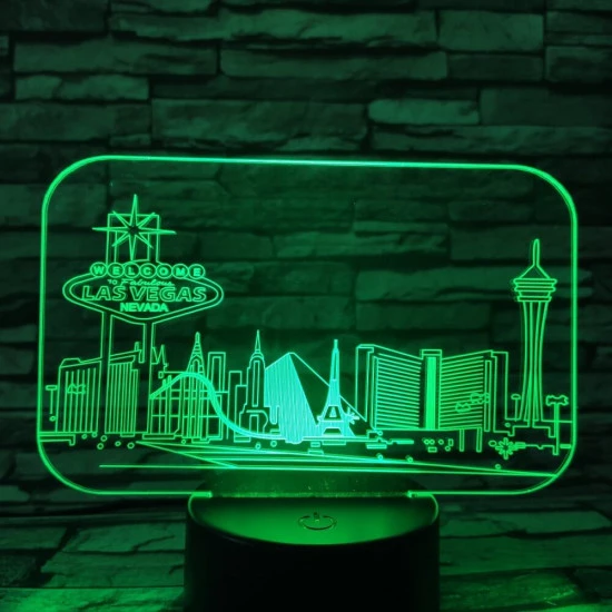 Las Vegas 7 színű 3D led lámpa