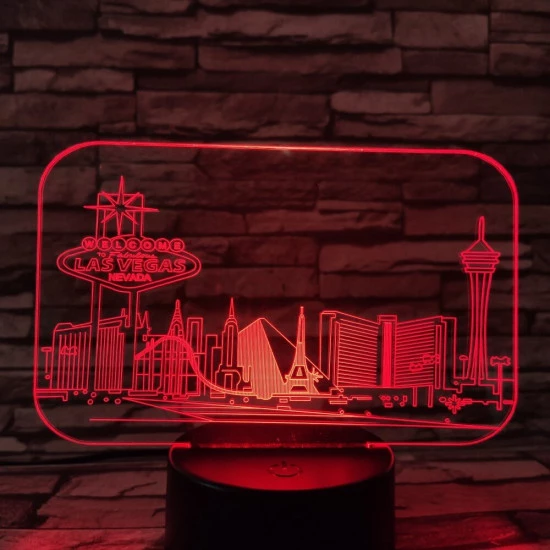 Las Vegas 7 színű 3D led lámpa